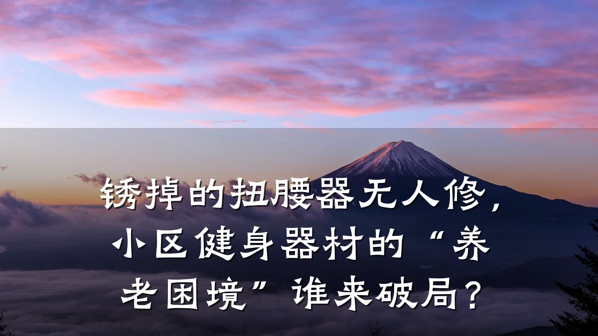 锈掉的扭腰器无人修,小区健身器材的“养老困境”谁来破局?
