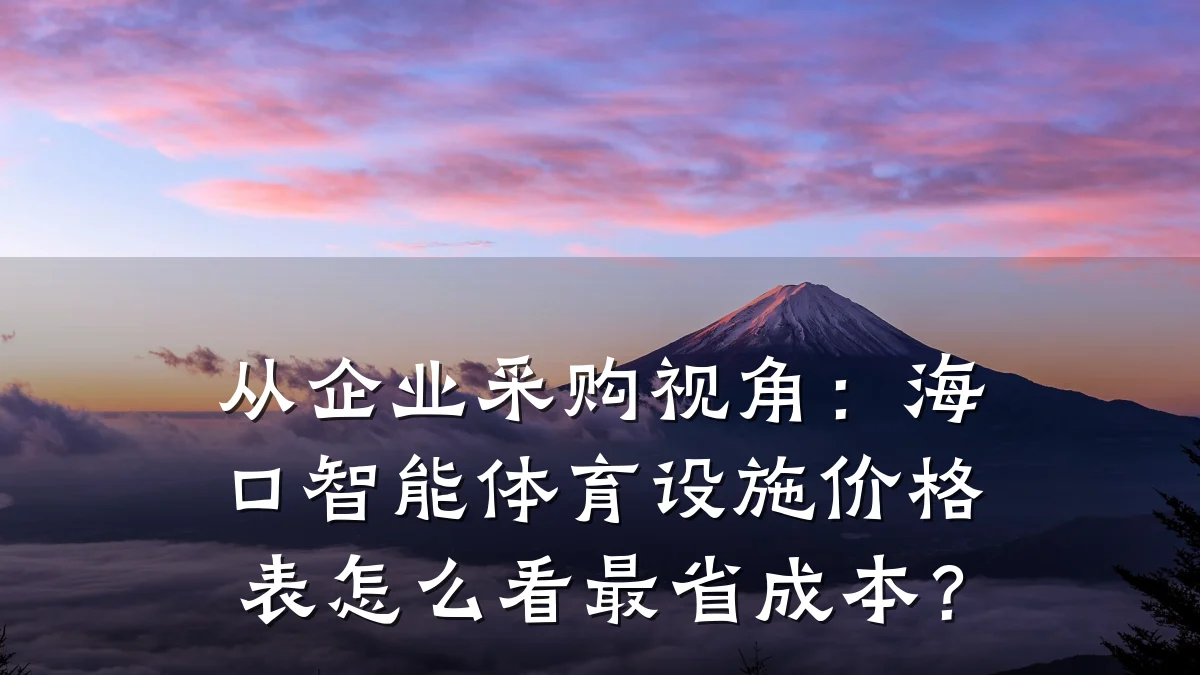 从企业采购视角:海口智能体育设施价格表怎么看最省成本?