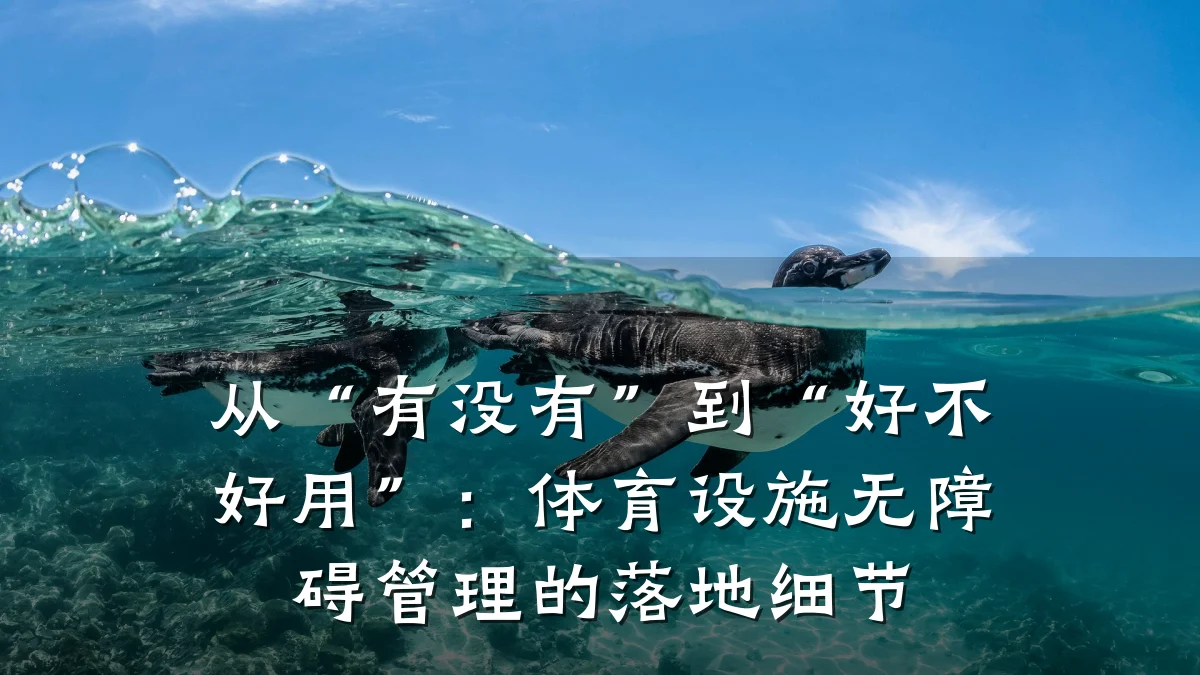 从“有没有”到“好不好用”:体育设施无障碍管理的落地细节