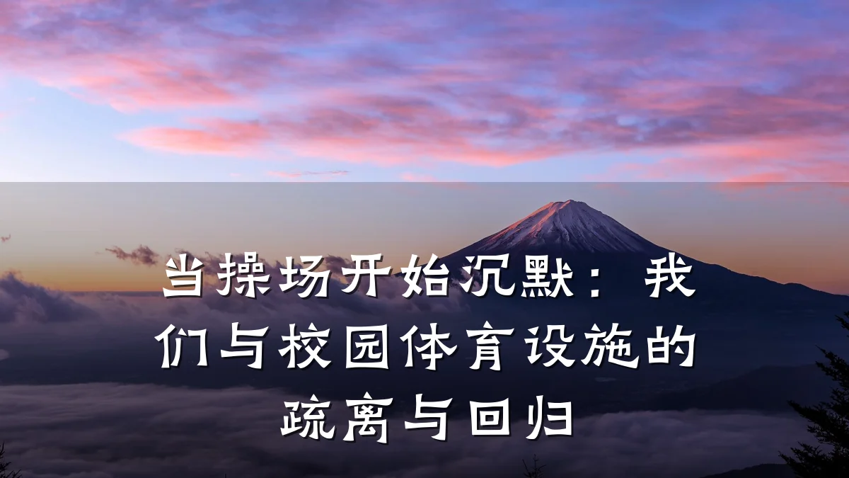 当操场开始沉默:我们与校园体育设施的疏离与回归