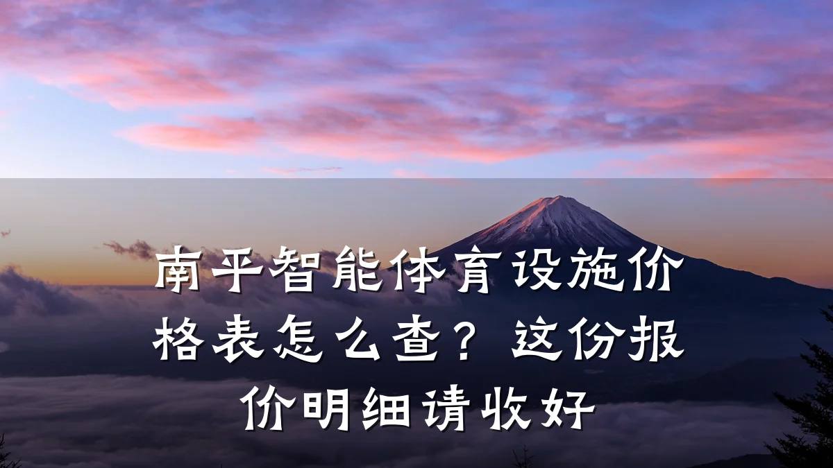 南平智能体育设施价格表怎么查?这份报价明细请收好