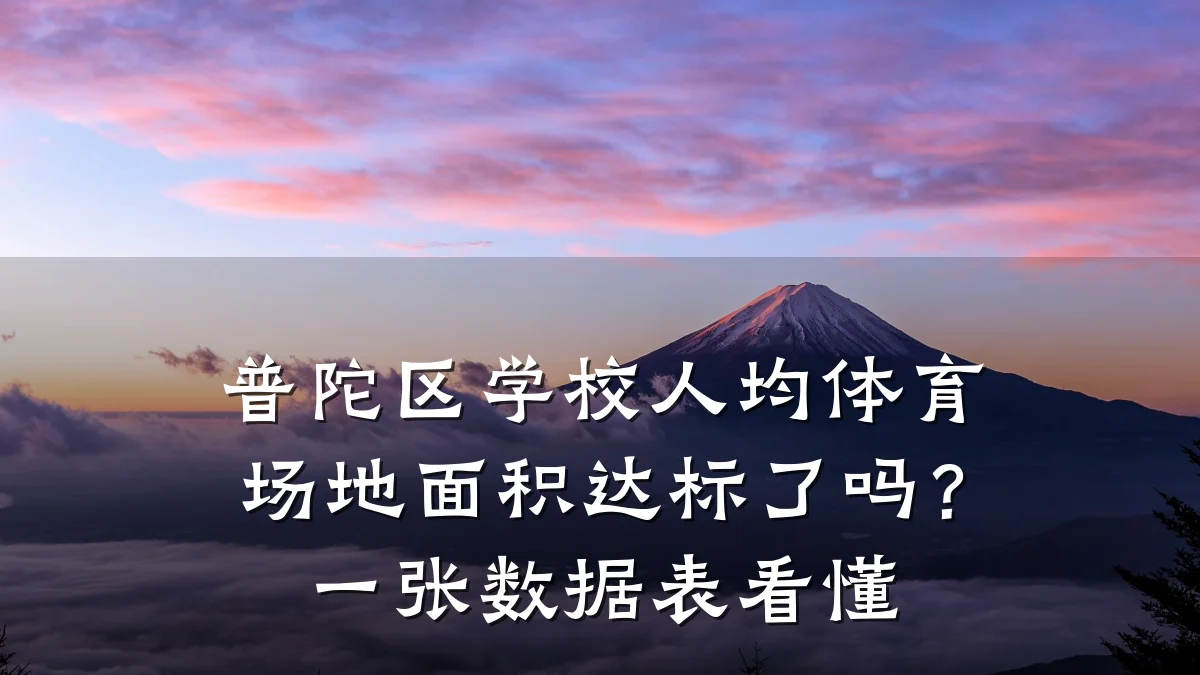 普陀区学校人均体育场地面积达标了吗?一张数据表看懂