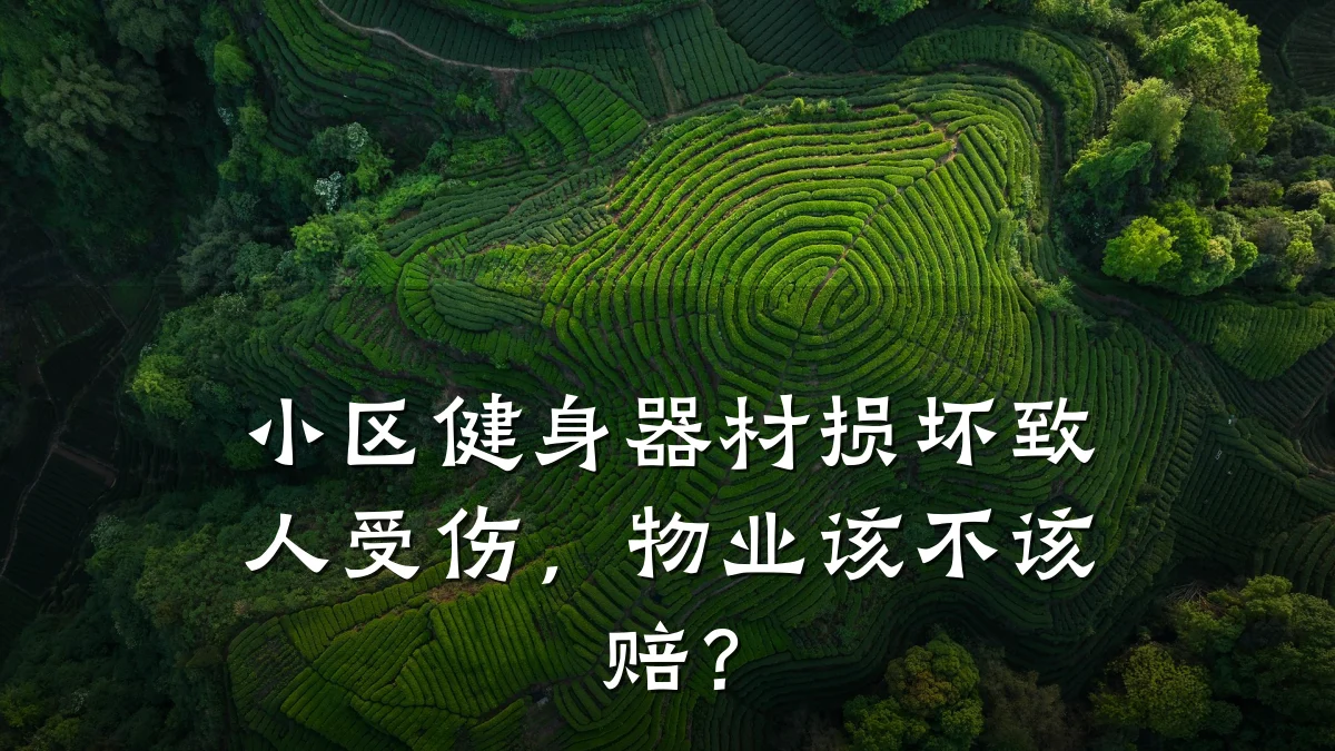 小区健身器材损坏致人受伤,物业该不该赔?