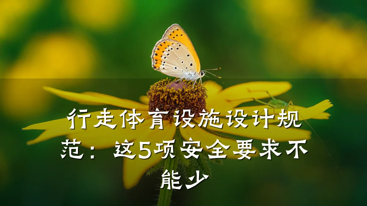 行走体育设施设计规范:这5项安全要求不能少