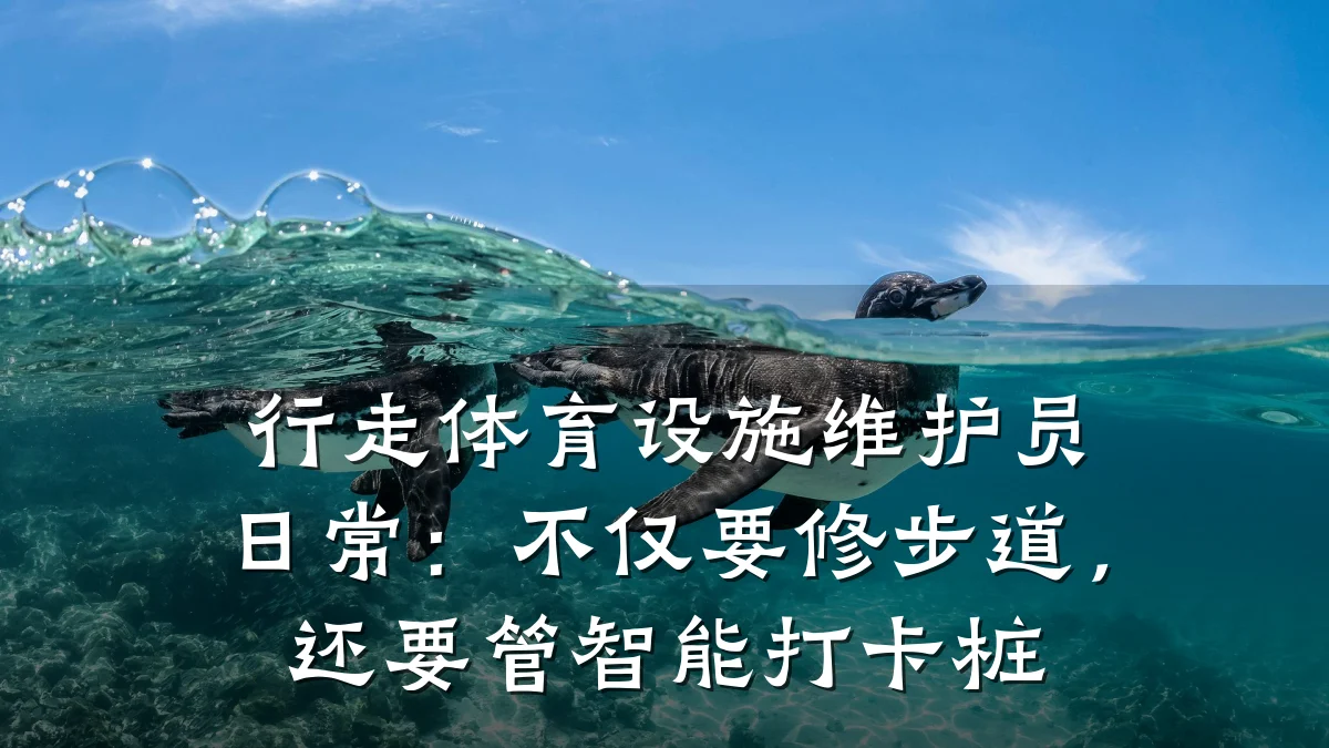 行走体育设施维护员日常:不仅要修步道,还要管智能打卡桩